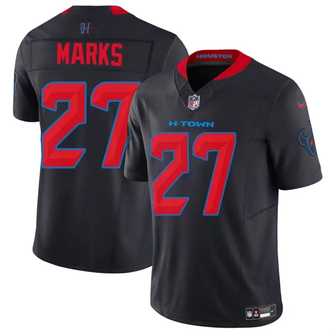 Men's Navy Houston Texans #27 Woody Marks 2nd Alternate 2025 F.U.S.E. Vapor Limited Stitched Football Jersey